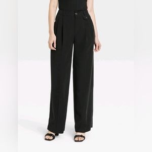 Women's High-Rise Relaxed Fit Full Length Baggy Wide Leg Trousers
